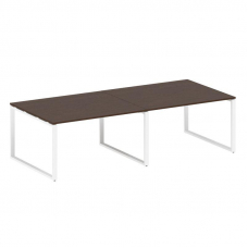 Metal System Переговорный стол (2 столешницы) на О-образном м/к БО.ПРГ-2.3 Венге Цаво/Металл Белый 2