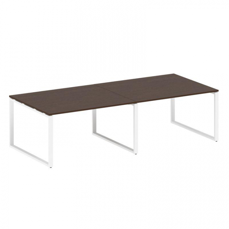 Metal System Переговорный стол (2 столешницы) на О-образном м/к БО.ПРГ-2.3 Венге Цаво/Металл Белый 2
