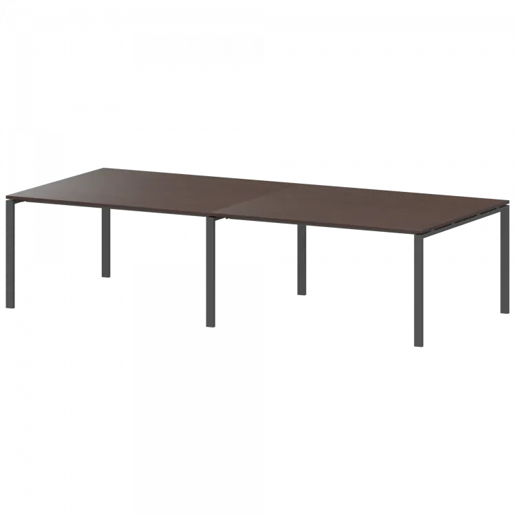 Стол на металлокаркасе для заседаний АМП-280 Дуб венге/Антрацит 2800x1236x760 Арго-М