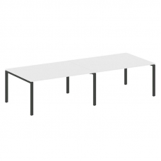 Metal System Переговорный стол (2 столешницы) на П-образном м/к БП.ПРГ-2.4 Белый/Металл Антрацит 320