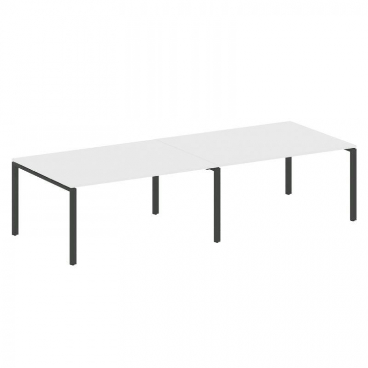 Metal System Переговорный стол (2 столешницы) на П-образном м/к БП.ПРГ-2.4 Белый/Металл Антрацит 320