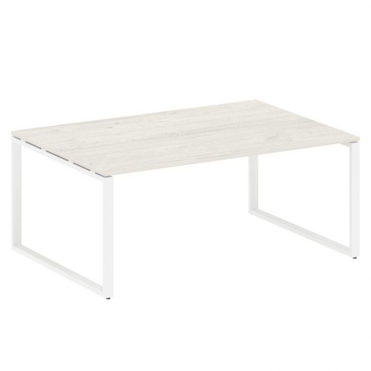 Metal System Переговорный стол (1 столешница) на О-образном м/к БО.ПРГ-1.5 Дуб Наварра/Металл Белый
