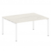 Metal System Переговорный стол (1 столешница) на П-образном м/к БП.ПРГ-1.4 Дуб Наварра/Металл Белый