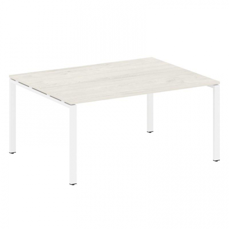 Metal System Переговорный стол (1 столешница) на П-образном м/к БП.ПРГ-1.4 Дуб Наварра/Металл Белый
