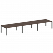 Metal System Quattro Переговорный стол (3 столешницы) на П-оразном м/к 50БП.ПРГ-3.5 Венге Цаво/Метал
