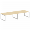 Metal System Quattro Переговорный стол (2 столешницы) на О-образном м/к 50БО.ПРГ-2.5 Акация Лорка/Ме