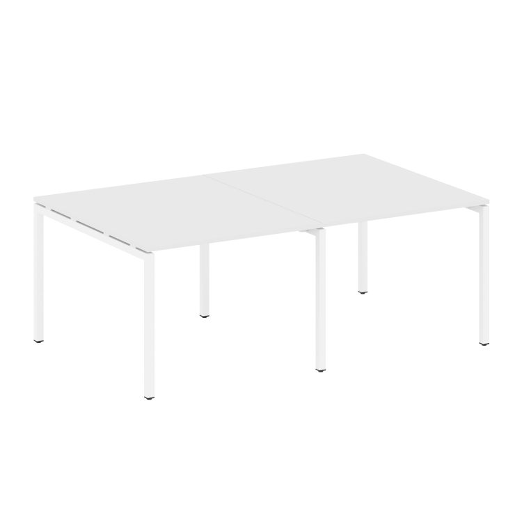 Metal System Quattro Переговорный стол (2 столешницы) на П-образном м/к 40БП.ПРГ-2.1 Белый/Металл Бе