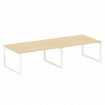 Metal System Quattro Переговорный стол (2 столешницы) на О-образном м/к 50БО.ПРГ-2.4 Акация Лорка/Ме