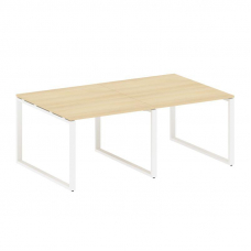 Metal System Переговорный стол (2 столешницы) на О-образном м/к БО.ПРГ-2.1 Акация Лорка/Металл Белый