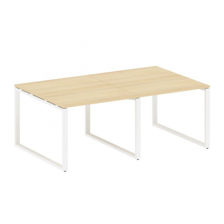 Metal System Переговорный стол (2 столешницы) на О-образном м/к БО.ПРГ-2.1 Акация Лорка/Металл Белый