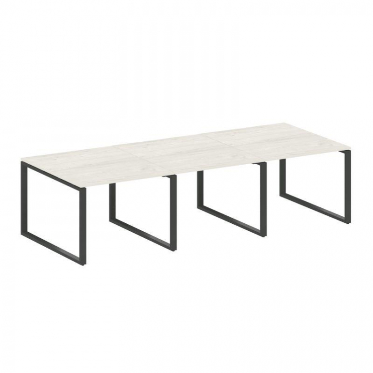 Metal System Переговорный стол (3 столешницы) на О-оразном м/к БО.ПРГ-3.1 Дуб Наварра/Металл Антраци