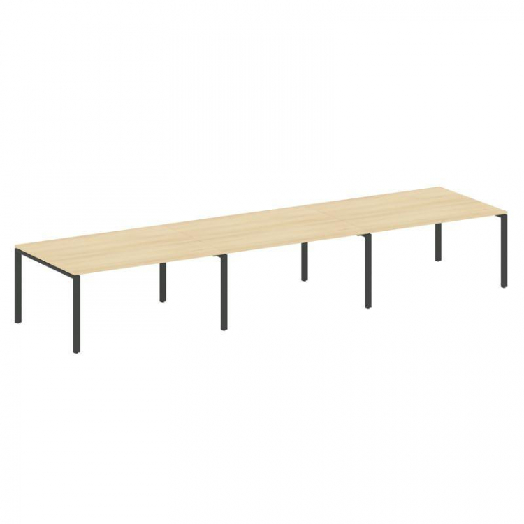 Metal System Переговорный стол (3 столешницы) на П-оразном м/к БП.ПРГ-3.4 Акация Лорка/Металл Антрац