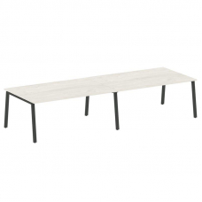 Metal System Переговорный стол (2 столешницы) на А-образном м/к БА.ПРГ-2.5 Дуб Наварра/Металл Антрац