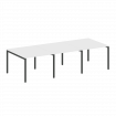 Metal System Quattro Переговорный стол (3 столешницы) на П-оразном м/к 40БП.ПРГ-3.1 Белый/Металл Ант