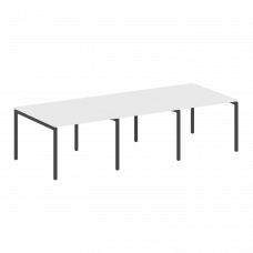 Metal System Quattro Переговорный стол (3 столешницы) на П-оразном м/к 40БП.ПРГ-3.1 Белый/Металл Ант
