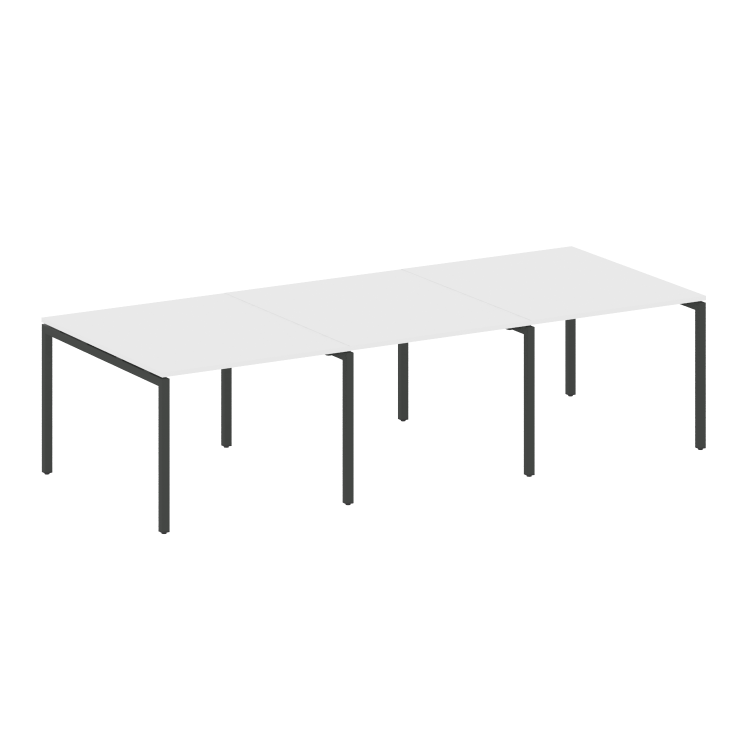 Metal System Quattro Переговорный стол (3 столешницы) на П-оразном м/к 40БП.ПРГ-3.1 Белый/Металл Ант