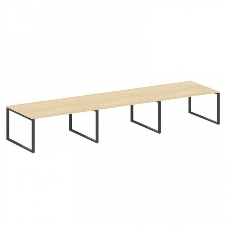 Metal System Переговорный стол (3 столешницы) на О-оразном м/к БО.ПРГ-3.4 Акация Лорка/Металл Антрац