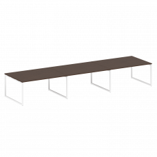 Metal System Quattro Перег. стол (3 столешницы) на О-оразном м/к 40БО.ПРГ-3.4 Венге Цаво/Металл Белы