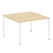 Metal System Переговорный стол (1 столешница) на П-образном м/к БП.ПРГ-1.2 Акация Лорка/Металл Белый