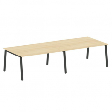 Metal System Переговорный стол (2 столешницы) на А-образном м/к БА.ПРГ-2.4 Акация Лорка/Металл Антра