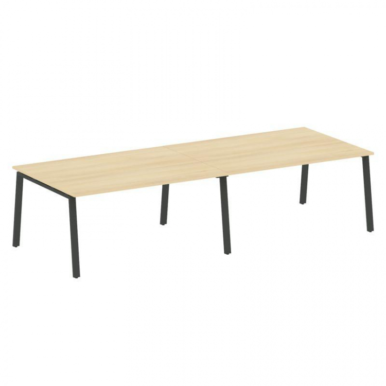 Metal System Переговорный стол (2 столешницы) на А-образном м/к БА.ПРГ-2.4 Акация Лорка/Металл Антра