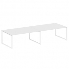 Metal System Переговорный стол (2 столешницы) на О-образном м/к БО.ПРГ-2.5 Белый/Металл Белый 3600*1