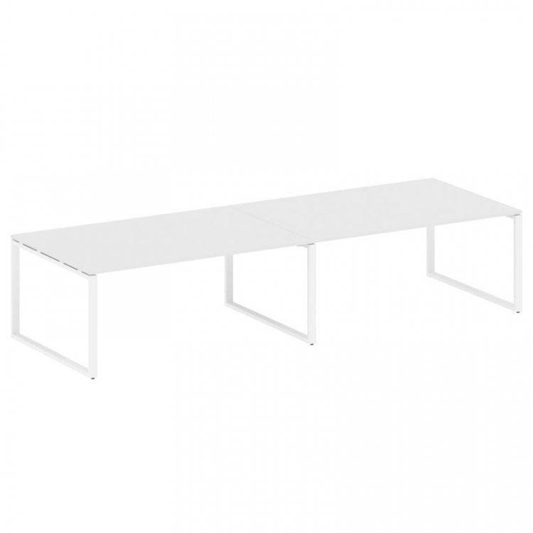 Metal System Переговорный стол (2 столешницы) на О-образном м/к БО.ПРГ-2.5 Белый/Металл Белый 3600*1