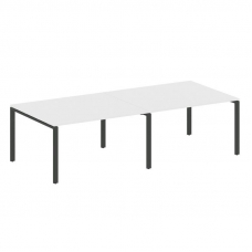 Metal System Переговорный стол (2 столешницы) на П-образном м/к БП.ПРГ-2.3 Белый/Металл Антрацит 280