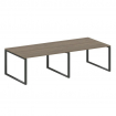 Metal System Переговорный стол (2 столешницы) на О-образном м/к БО.ПРГ-2.3 Вяз Благородный/Металл Ан