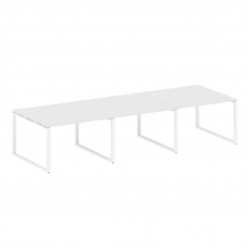 Metal System Переговорный стол (3 столешницы) на О-оразном м/к БО.ПРГ-3.2 Белый/Металл Белый 3600*12
