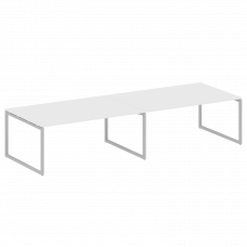 Metal System Quattro Перег. стол (2 столешницы) на О-образном м/к 40БО.ПРГ-2.5 Белый/Металл Серый 36