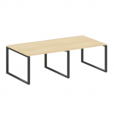 Metal System Переговорный стол (2 столешницы) на О-образном м/к БО.ПРГ-2.2 Акация Лорка/Металл Антра