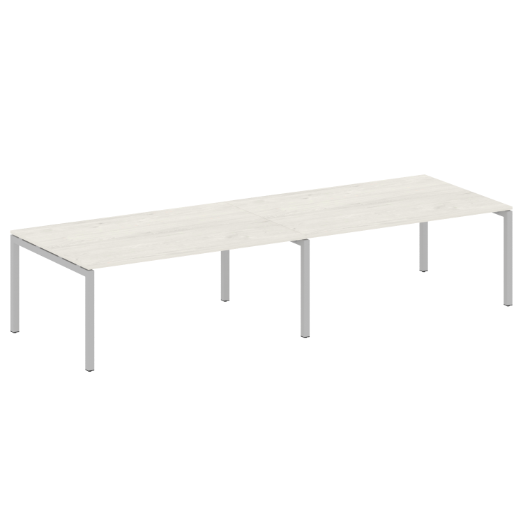 Metal System Quattro Переговорный стол (2 столешницы) на П-образном м/к 50БП.ПРГ-2.5 Дуб Наварра/Мет