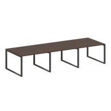 Metal System Переговорный стол (3 столешницы) на О-оразном м/к БО.ПРГ-3.2 Венге Цаво/Металл Антрацит