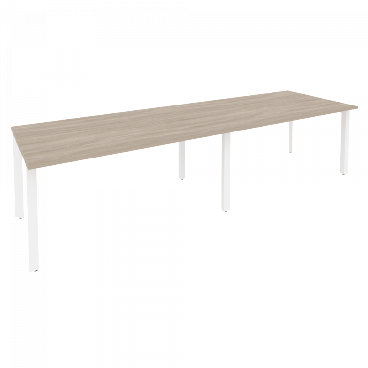 Onix Стол переговорный O.MP-PRG-2.4 Дуб Аттик/Металл Белый 3160*980*750
