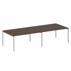 Metal System Quattro Переговорный стол (2 столешницы) на П-образном м/к 40БП.ПРГ-2.4 Венге Цаво/Мета