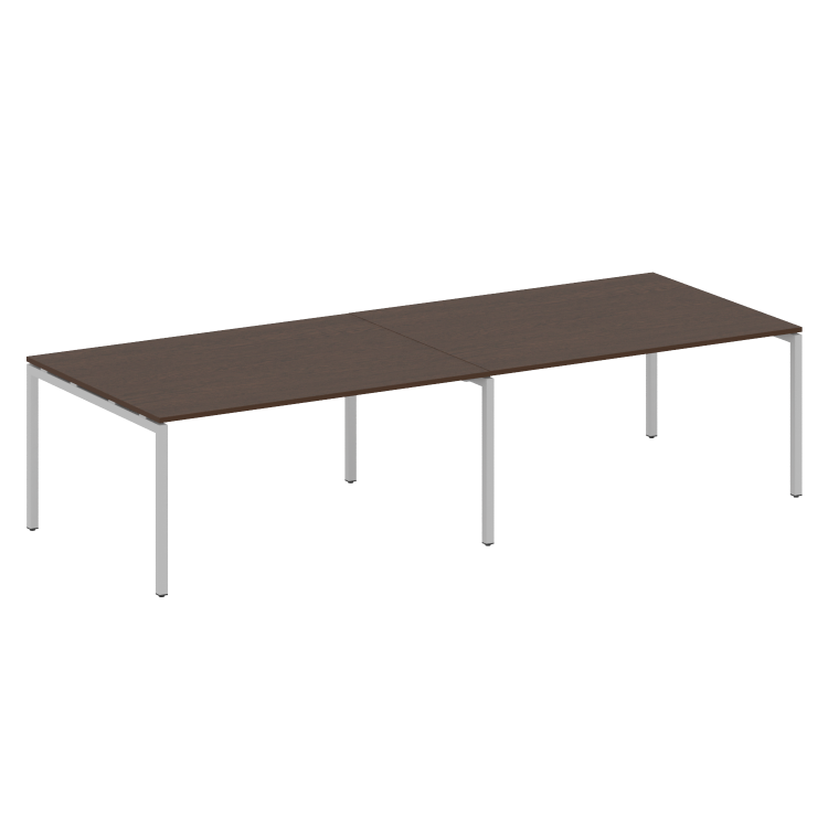 Metal System Quattro Переговорный стол (2 столешницы) на П-образном м/к 40БП.ПРГ-2.4 Венге Цаво/Мета