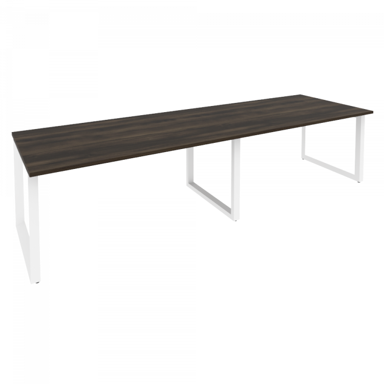 Onix Стол переговорный O.MO-PRG-2.4 Дуб Мали/Металл Белый 3160*980*750