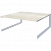 Стол переговорный на металлокаркасе НТМП.О-120.11 Сосна винтер/Белый 1200x1100x750 Аргентум-МП