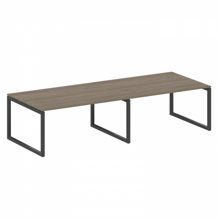 Metal System Quattro Переговорный стол (2 столешницы) на О-образном м/к 50БО.ПРГ-2.4 Вяз Благородный