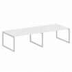Metal System Quattro Перег. стол (2 столешницы) на О-образном м/к 40БО.ПРГ-2.4 Белый/Металл Серый 32