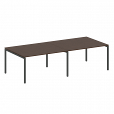 Metal System Quattro Переговорный стол (2 столешницы) на П-образном м/к 40БП.ПРГ-2.3 Венге Цаво/Мета