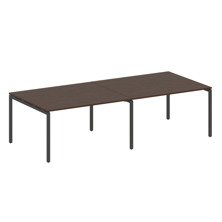 Metal System Quattro Переговорный стол (2 столешницы) на П-образном м/к 40БП.ПРГ-2.3 Венге Цаво/Мета