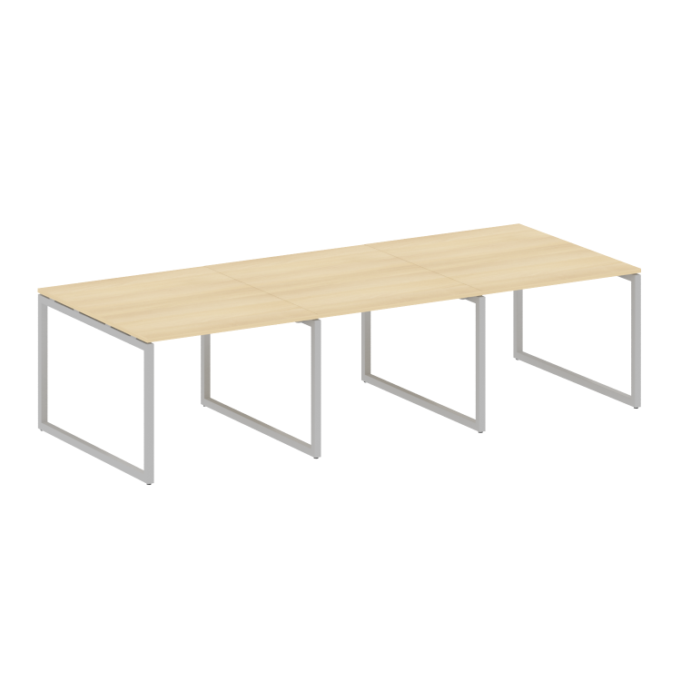 Metal System Quattro Перег. стол (3 столешницы) на О-оразном м/к 40БО.ПРГ-3.1 Акация Лорка/Металл Се