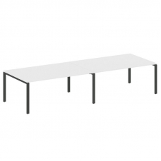 Metal System Переговорный стол (2 столешницы) на П-образном м/к БП.ПРГ-2.5 Белый/Металл Антрацит 360