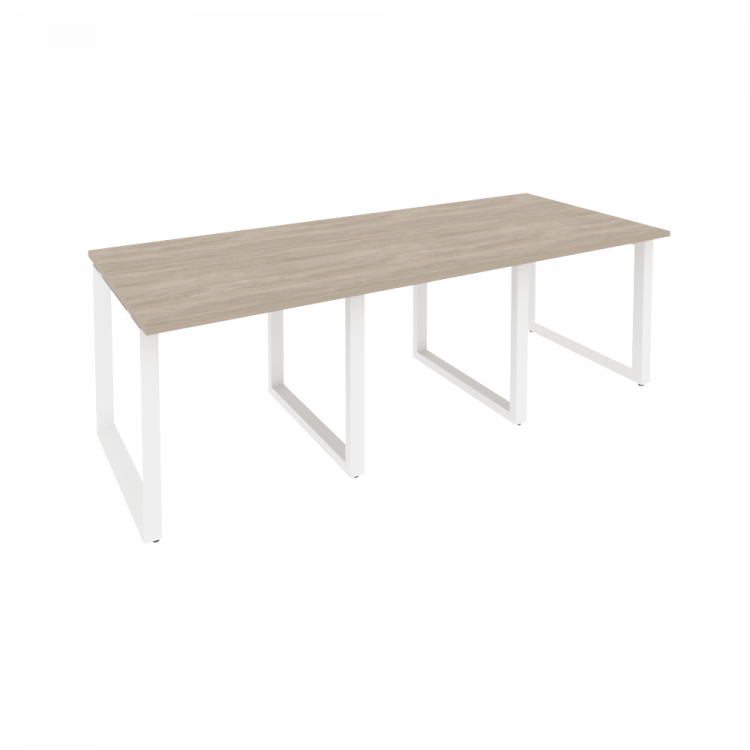 Onix Стол переговорный O.MO-PRG-3.0 Дуб Аттик/Металл Белый 2340*980*750