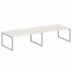 Metal System Quattro Переговорный стол (2 столешницы) на О-образном м/к 50БО.ПРГ-2.5 Дуб Наварра/Мет
