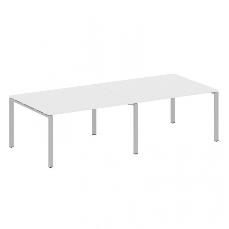 Metal System Переговорный стол (2 столешницы) на П-образном м/к БП.ПРГ-2.3 Белый/Металл Серый 2800*1