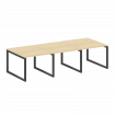 Metal System Quattro Переговорный стол (3 столешницы) на О-оразном м/к 50БО.ПРГ-3.1 Акация Лорка/Мет