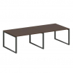 Metal System Переговорный стол (2 столешницы) на О-образном м/к БО.ПРГ-2.3 Венге Цаво/Металл Антраци